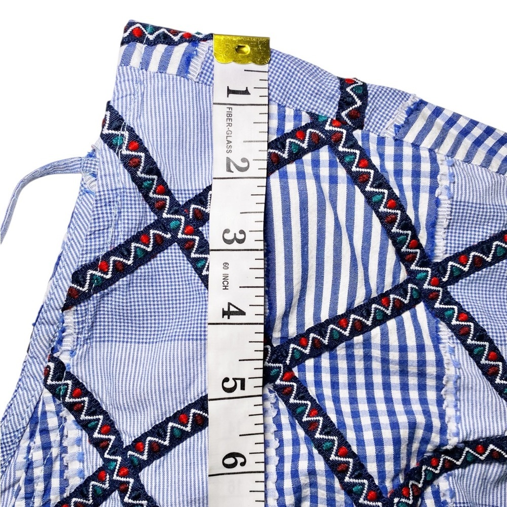 Maeve Blue and White Plaid Patchwork Mini Dress - Picture 15 of 16
